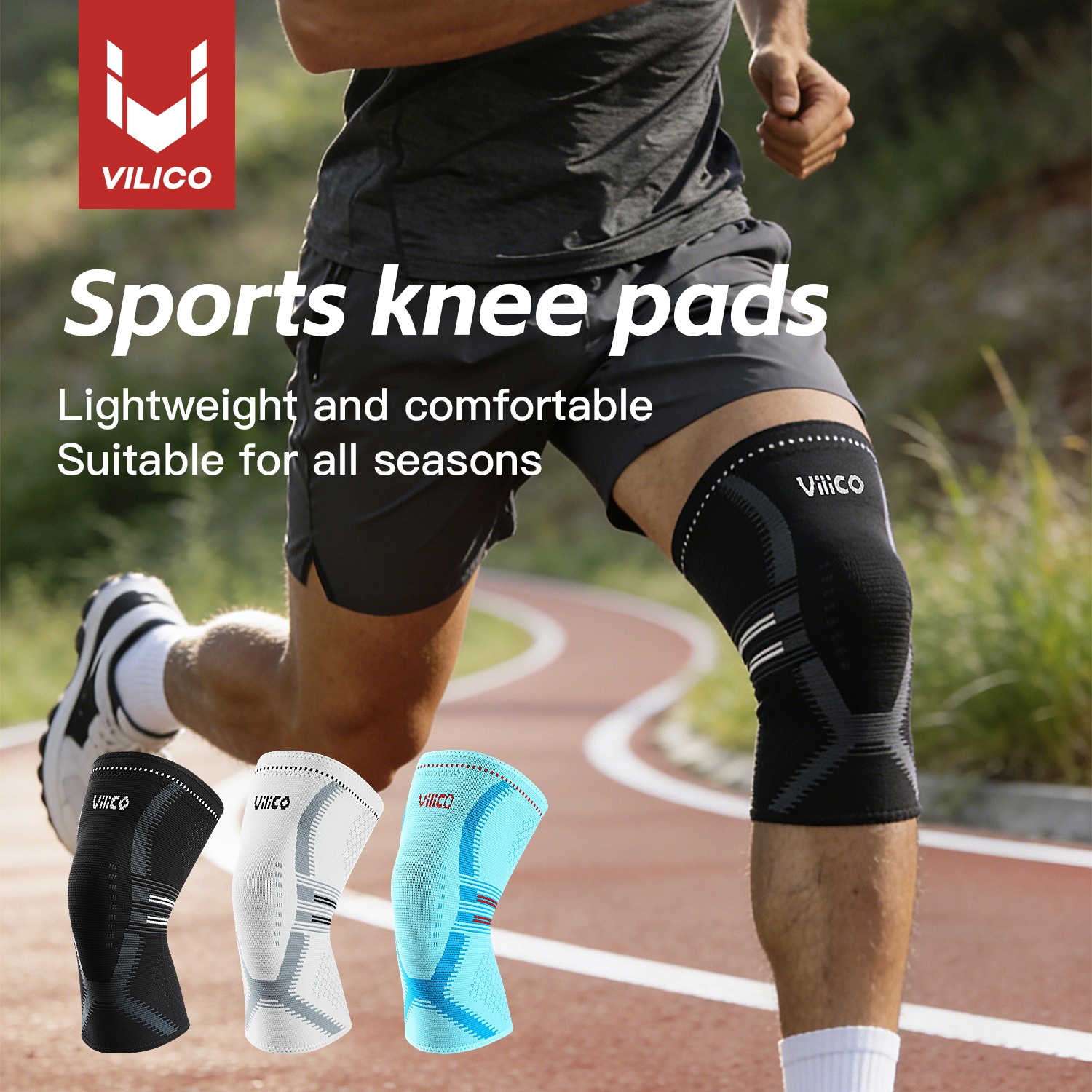 Compression Knee Sleeve - دعامة ركبة للنساء والرجال - غطاء