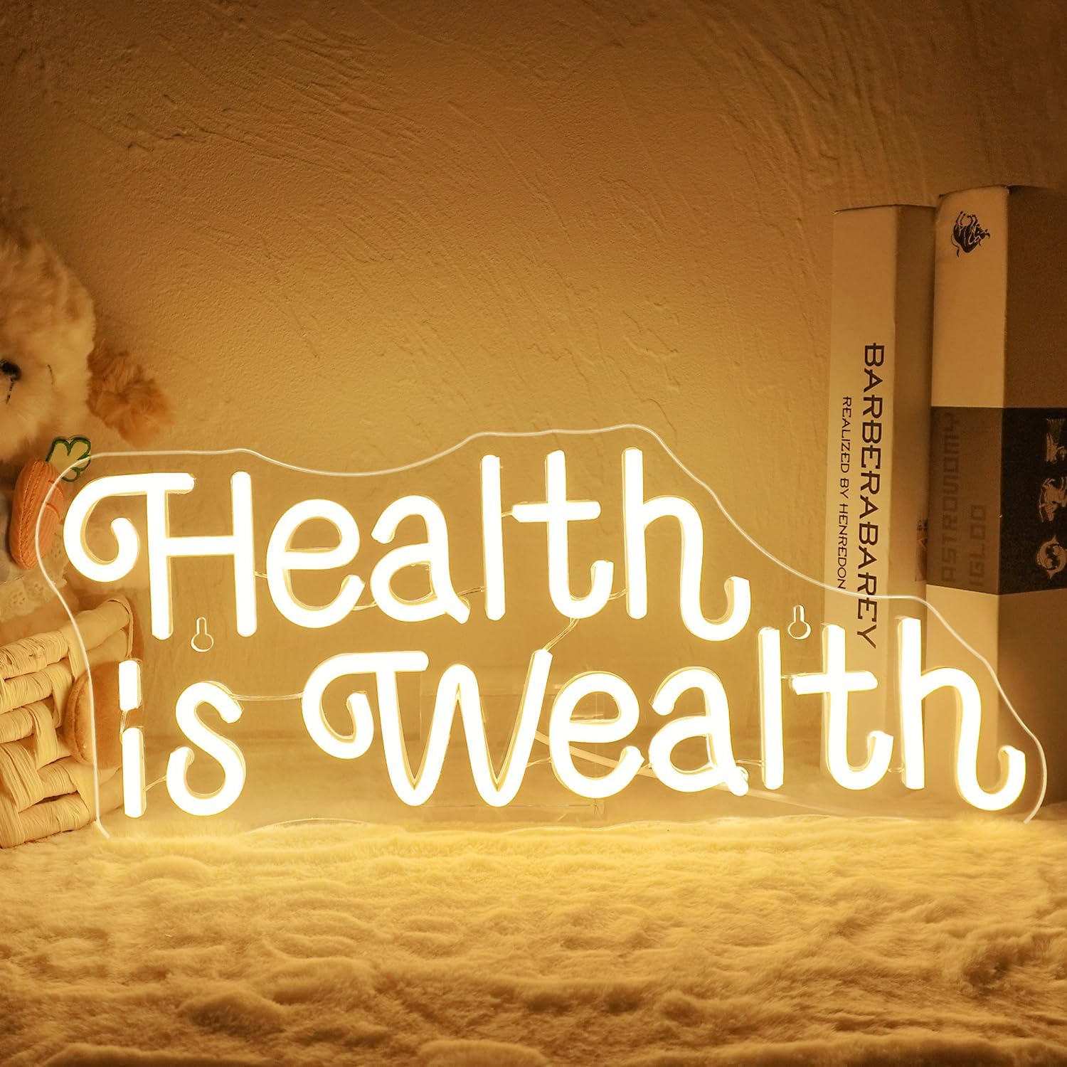 الصحة هي الثروة - لافتة نيون ت - مراجعة Health Wellness Yoga وسعره