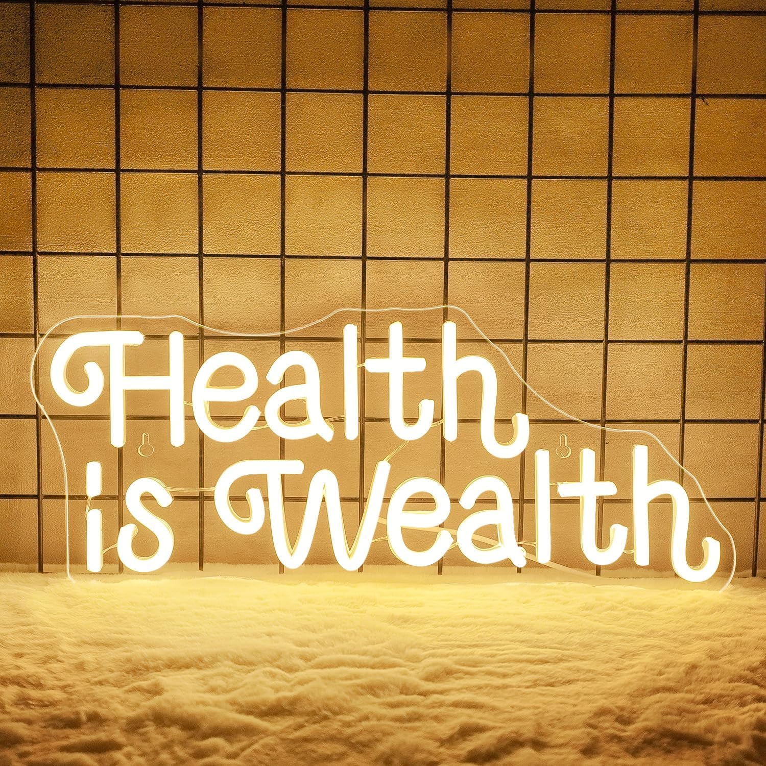 الصحة هي الثروة - لافتة نيون ت - مراجعة Health Wellness Yoga وسعره